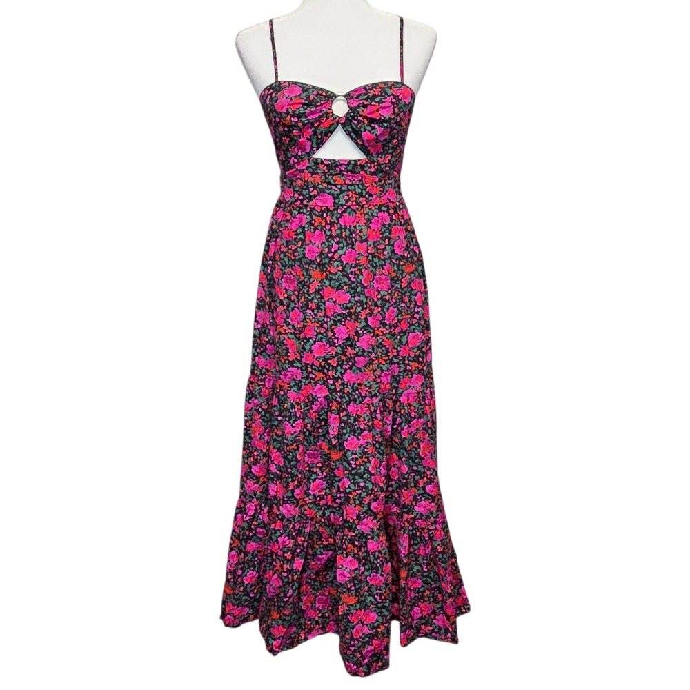 Fore‎ Floral Tiered Maxi Dress Womens Small Romantic Feminine Bohemian Resort